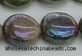 CLB639 15.5 inches 18mm flat round AB-color labradorite beads