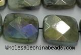 CLB690 15.5 inches 20mm faceted square AB-color labradorite beads