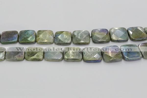 CLB691 15.5 inches 25mm faceted square AB-color labradorite beads