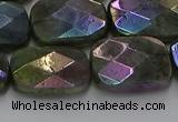 CLB699 15.5 inches 15*20mm faceted rectangle AB-color labradorite beads