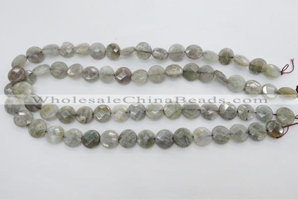 CLB741 15.5 inches 8mm faceted coin labradorite gemstone beads