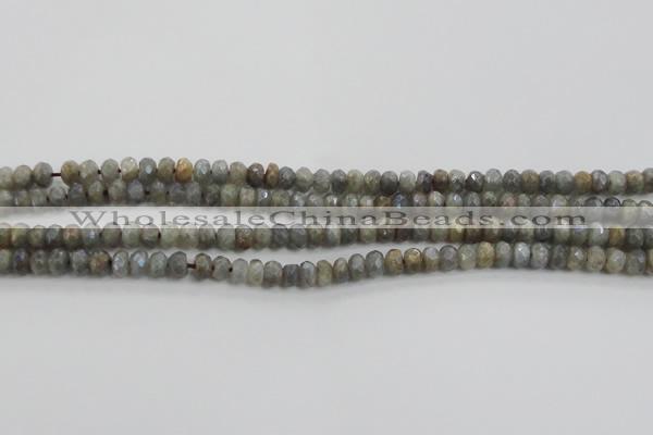 CLB756 15.5 inches 4*6mm faceted rondelle AB-color labradorite beads