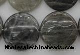 CLB78 15.5 inches 25mm flat round labradorite beads wholesale