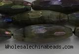 CLB789 15.5 inches 10*30mm faceted rice AB-color labradorite beads