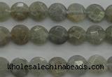 CLB87 15.5 inches 6mm faceted coin labradorite beads wholesale