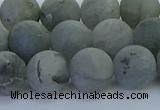 CLB875 15.5 inches 12mm round matte labradorite gemstone beads