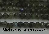 CLB900 15.5 inches 4mm faceted round labradorite gemstone beads