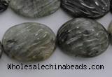 CLB98 15.5 inches 18*24mm carved oval labradorite beads