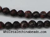 CLD102 15.5 inches 8mm faceted round leopard skin jasper beads