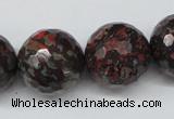 CLD108 15.5 inches 20mm faceted round leopard skin jasper beads