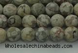 CLD202 15.5 inches 8mm round matte Chinese leopard skin jasper beads