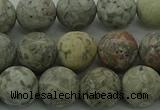 CLD204 15.5 inches 12mm round matte Chinese leopard skin jasper beads