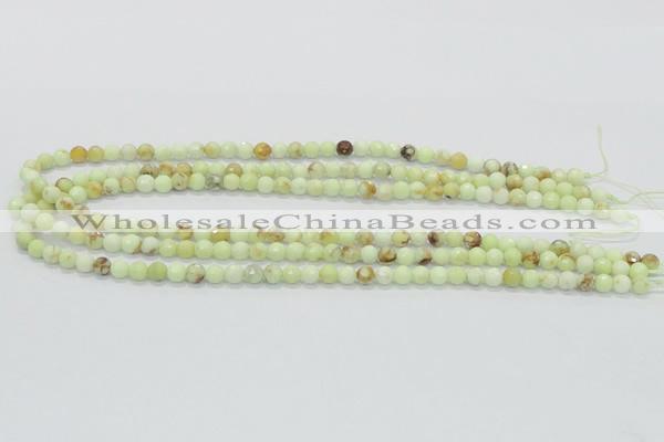 CLE33 15.5 inches 6mm faceted round lemon turquoise beads wholesale