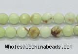 CLE34 15.5 inches 8mm faceted round lemon turquoise beads wholesale