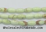 CLE35 15.5 inches 5*10mm rice lemon turquoise beads wholesale