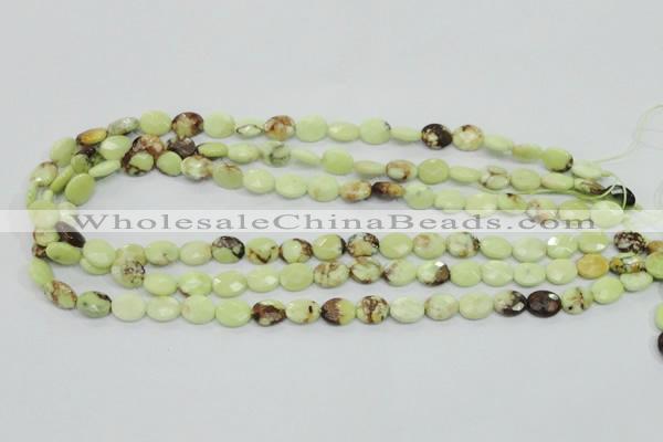 CLE53 15.5 inches 8*10mm faceted oval lemon turquoise beads