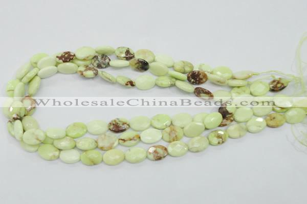 CLE54 15.5 inches 10*14mm faceted oval lemon turquoise beads