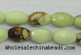 CLE70 15.5 inches 10*15mm faceted rice lemon turquoise beads