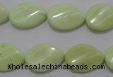 CLE83 15.5 inches 13*18mm twisted flat teardrop lemon turquoise beads