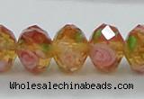 CLG08 12 inches 6*8mm faceted rondelle handmade lampwork beads