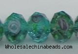 CLG20 13.5 inches 9*12mm faceted rondelle handmade lampwork beads