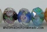 CLG24 13.5 inches 9*12mm faceted rondelle handmade lampwork beads