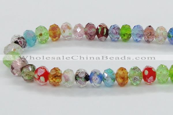 CLG24 13.5 inches 9*12mm faceted rondelle handmade lampwork beads