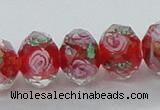 CLG25 15 inches 8*10mm faceted rondelle handmade lampwork beads