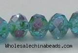 CLG28 15 inches 8*10mm faceted rondelle handmade lampwork beads