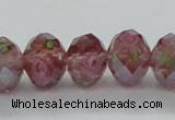 CLG29 15 inches 8*10mm faceted rondelle handmade lampwork beads