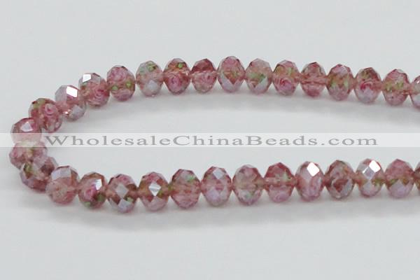 CLG29 15 inches 8*10mm faceted rondelle handmade lampwork beads