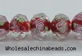 CLG32 15 inches 8*10mm faceted rondelle handmade lampwork beads