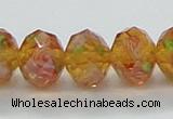 CLG34 15 inches 8*10mm faceted rondelle handmade lampwork beads