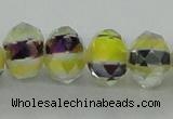 CLG36 14 inches 8*10mm faceted rondelle handmade lampwork beads