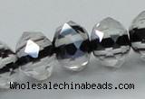 CLG48 13 inches 9*12mm faceted rondelle handmade lampwork beads