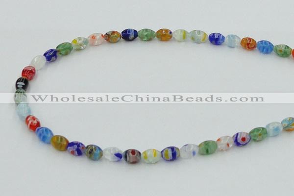 CLG503 16 inches 6*8mm rice lampwork glass beads wholesale