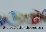 CLG516 16 inches 12mm flat round lampwork glass beads wholesale