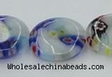 CLG518 16 inches 16mm flat round lampwork glass beads wholesale