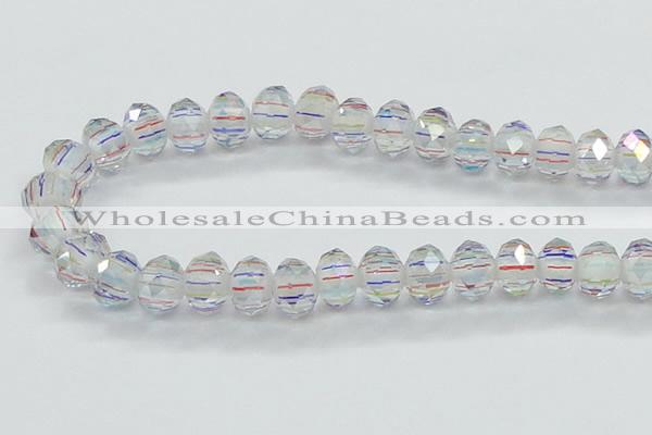 CLG52 13 inches 9*12mm faceted rondelle handmade lampwork beads