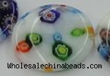 CLG520 16 inches 25mm flat round lampwork glass beads wholesale