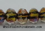 CLG54 13 inches 9*12mm faceted rondelle handmade lampwork beads