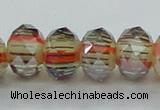 CLG56 13 inches 9*12mm faceted rondelle handmade lampwork beads