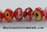 CLG63 15 inches 8*10mm faceted rondelle handmade lampwork beads