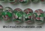 CLG769 14.5 inches 8*12mm rondelle lampwork glass beads wholesale