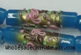 CLG788 15.5 inches 10*40mm cylinder lampwork glass beads wholesale