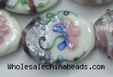 CLG801 15.5 inches 22*28mm oval lampwork glass beads wholesale