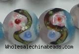 CLG813 15.5 inches 18mm flat round lampwork glass beads wholesale