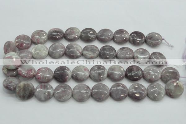 CLI56 15.5 inches 20mm flat round natural lilac jasper beads wholesale