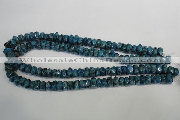 CLJ250 15.5 inches 6*11mm faceted nuggets dyed sesame jasper beads