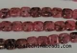 CLJ253 15.5 inches 8*8mm square dyed sesame jasper beads wholesale